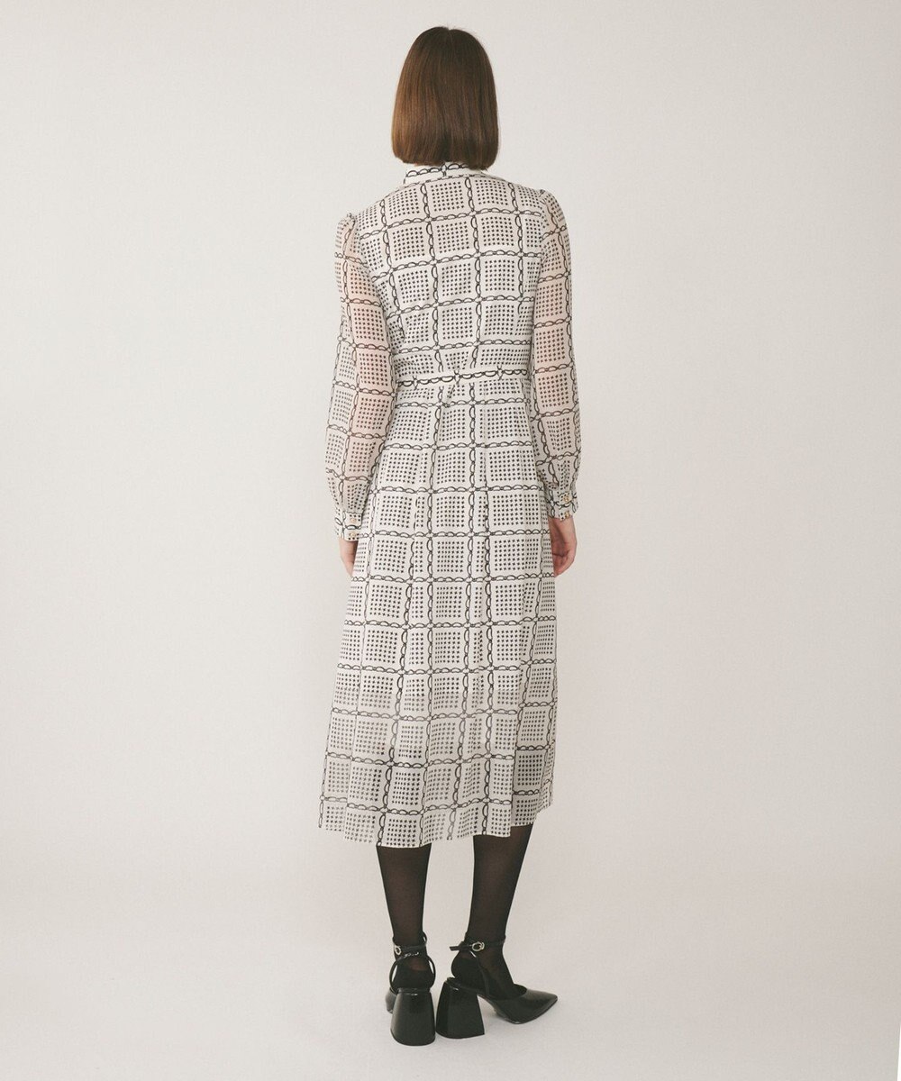 GRACE CONTINENTAL チェーンチェックプリントワンピース 