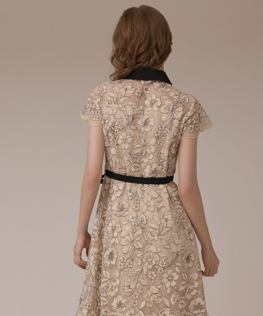 GRACE CONTINENTAL チュールフラワー刺繍ワンピース 