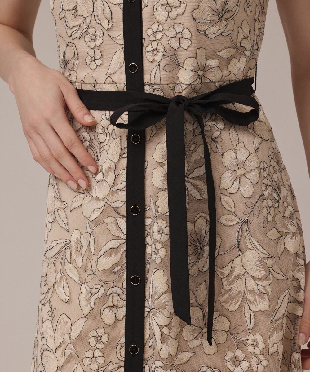 GRACE CONTINENTAL チュールフラワー刺繍ワンピース 