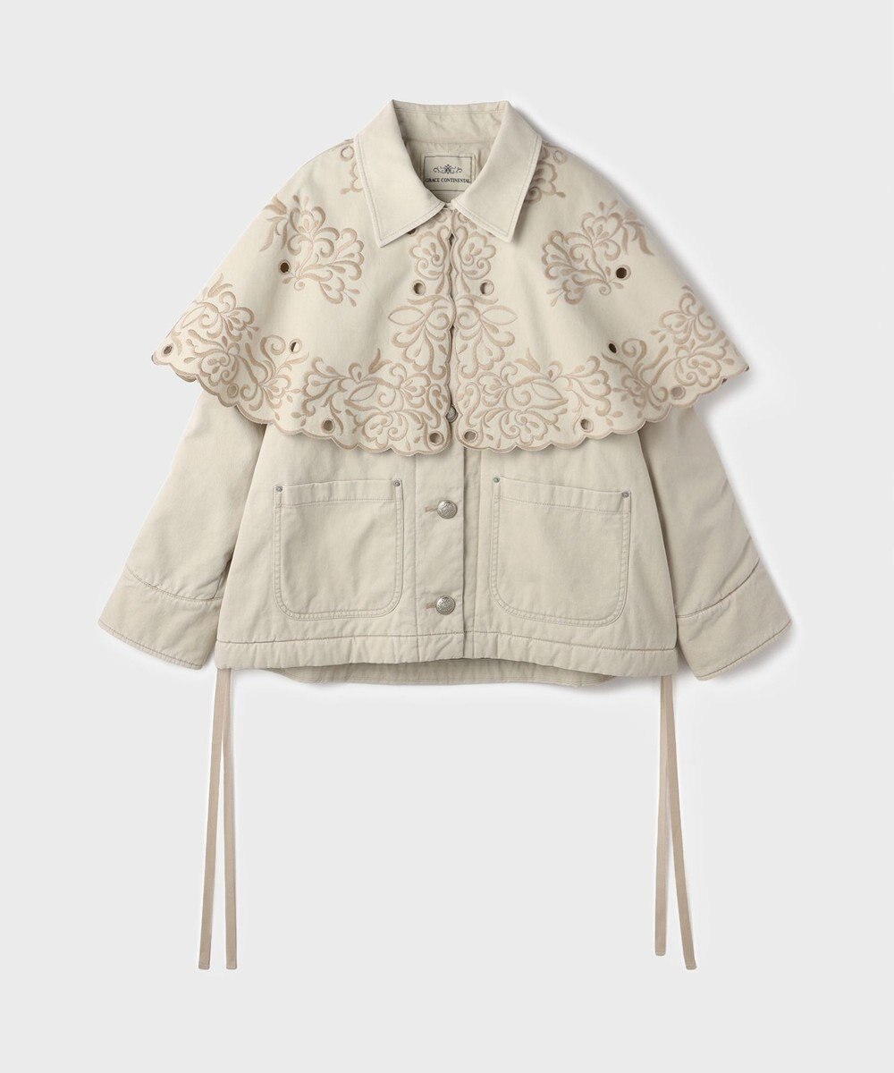 GRACE CONTINENTAL ケープ付カバーオールジャケット 