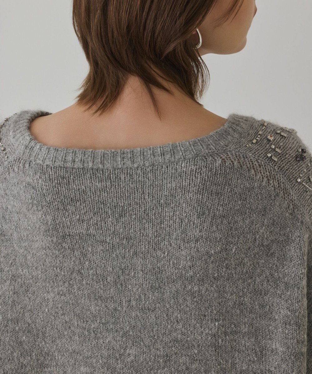 GRACE CONTINENTAL フェアアイル刺繍ニットトップ 