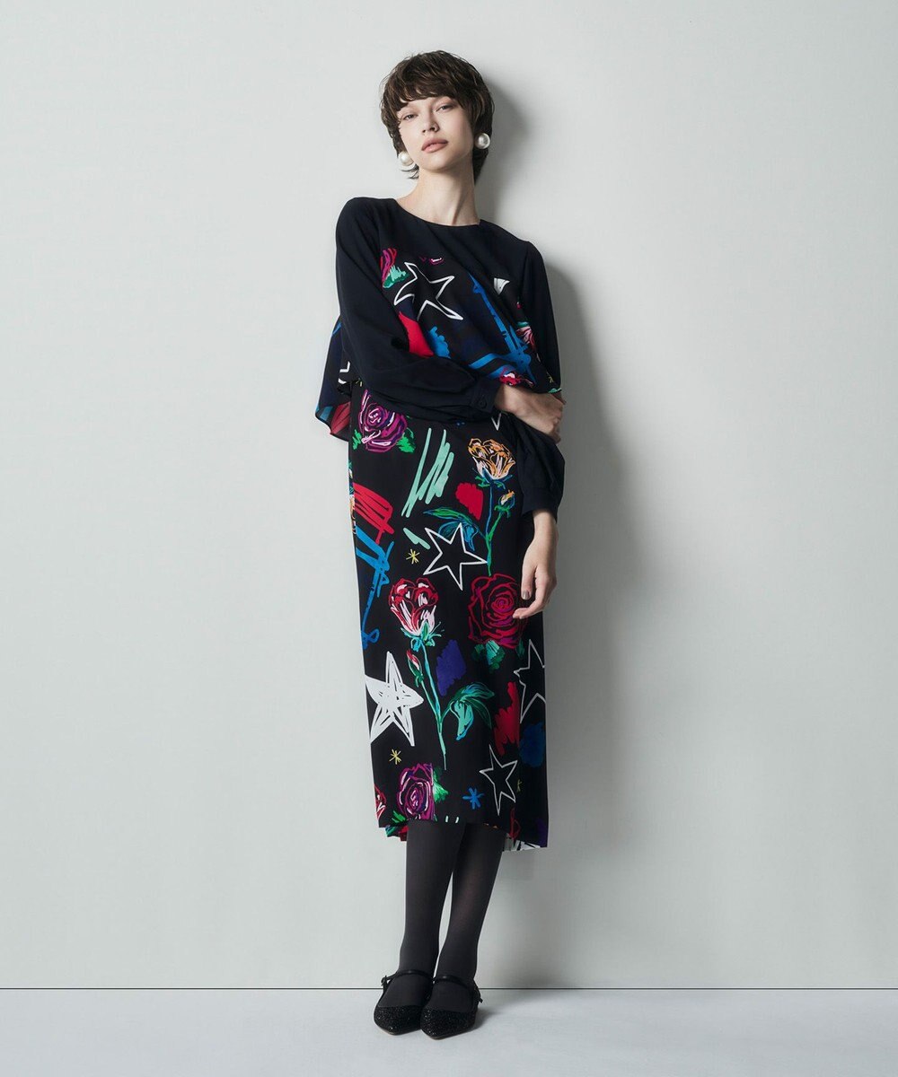 GRACE CONTINENTAL プリントコンビドレス 