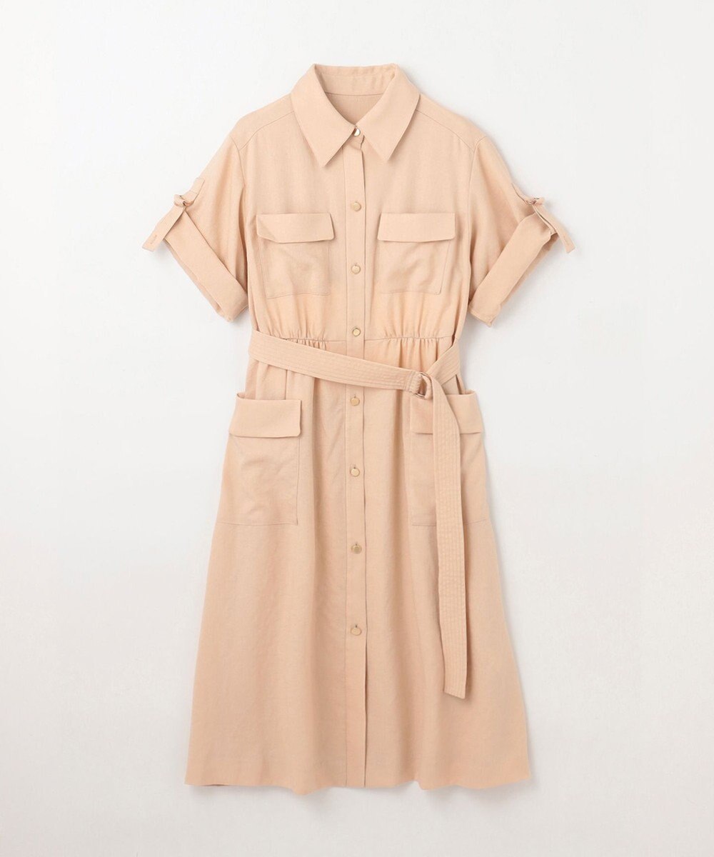 GRACE CONTINENTAL リネンタッチサファリドレス 