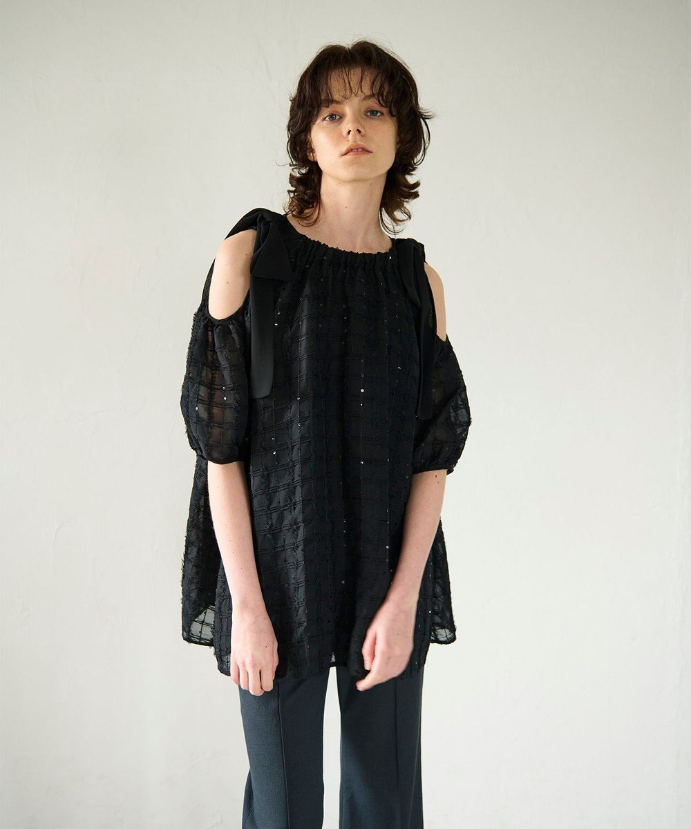 GRACE CONTINENTAL チュールフリルフレアトップ 