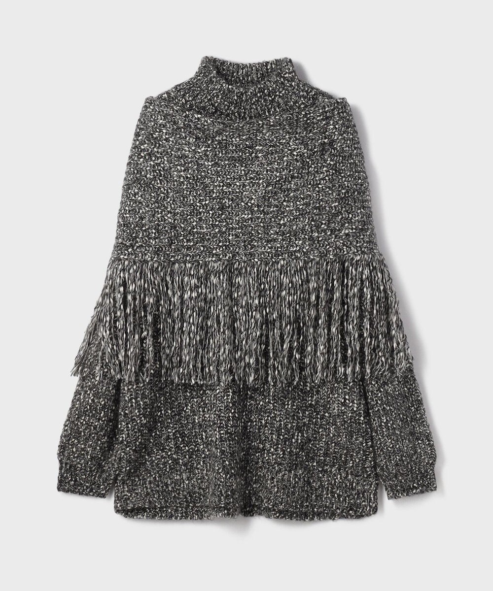 GRACE CONTINENTAL フリンジケープニットトップ 