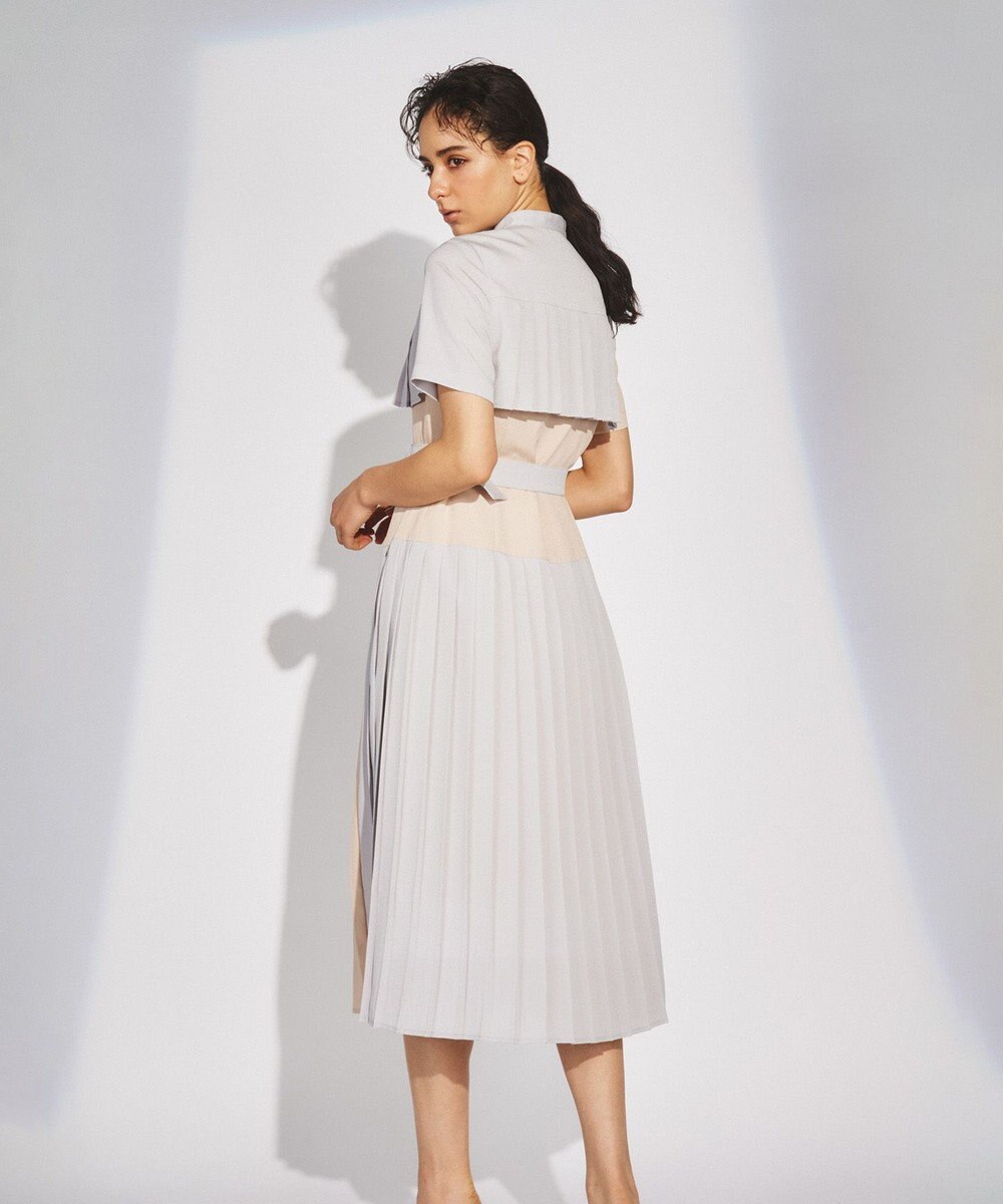 GRACE CONTINENTAL プリーツ配色ワンピース 