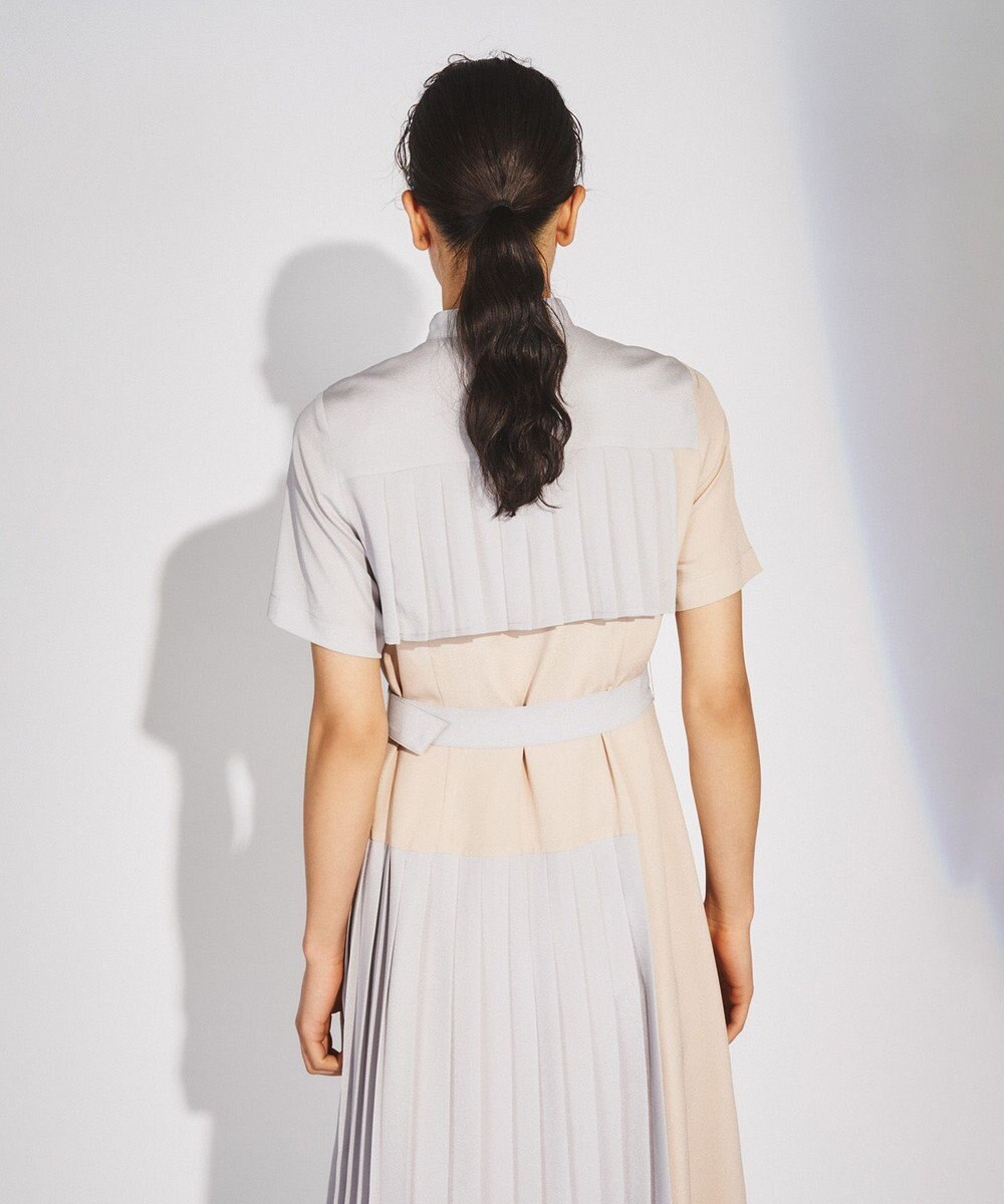 GRACE CONTINENTAL プリーツ配色ワンピース 