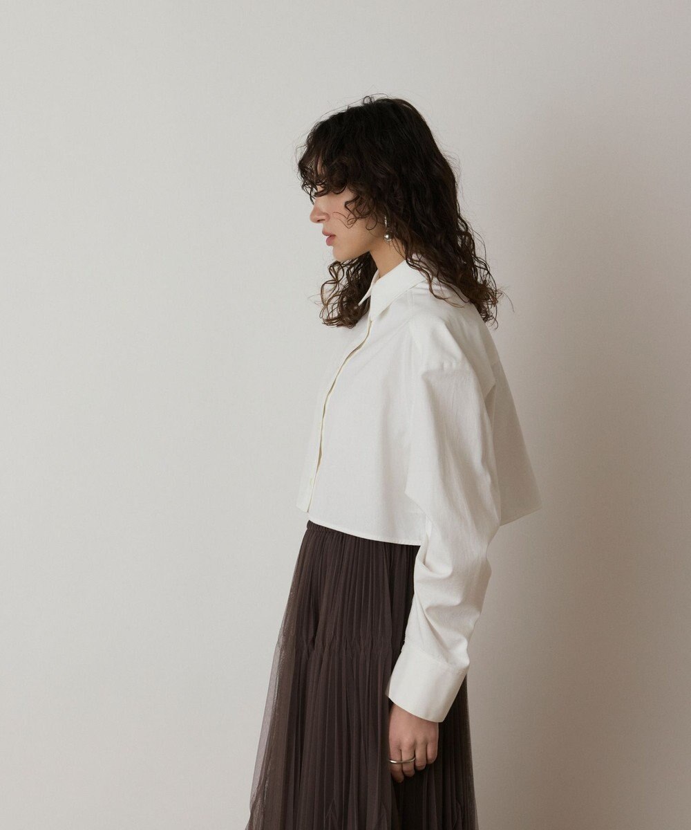 GRACE CONTINENTAL タックスリーブデニムシャツ 