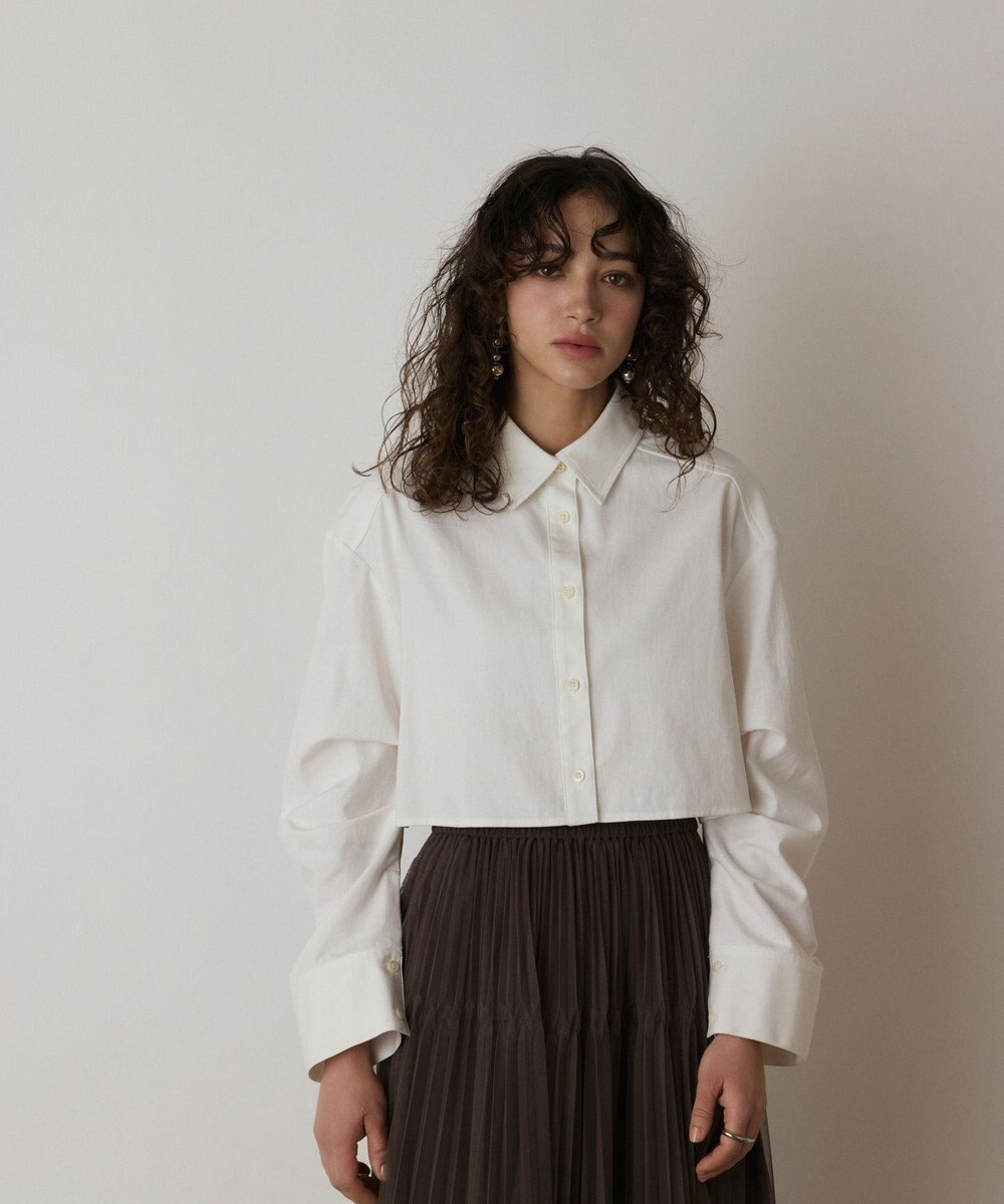 GRACE CONTINENTAL タックスリーブデニムシャツ 