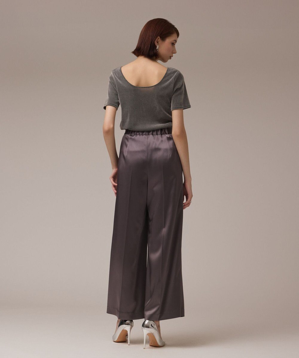 GRACE CONTINENTAL トリアセサテンワイドパンツ 