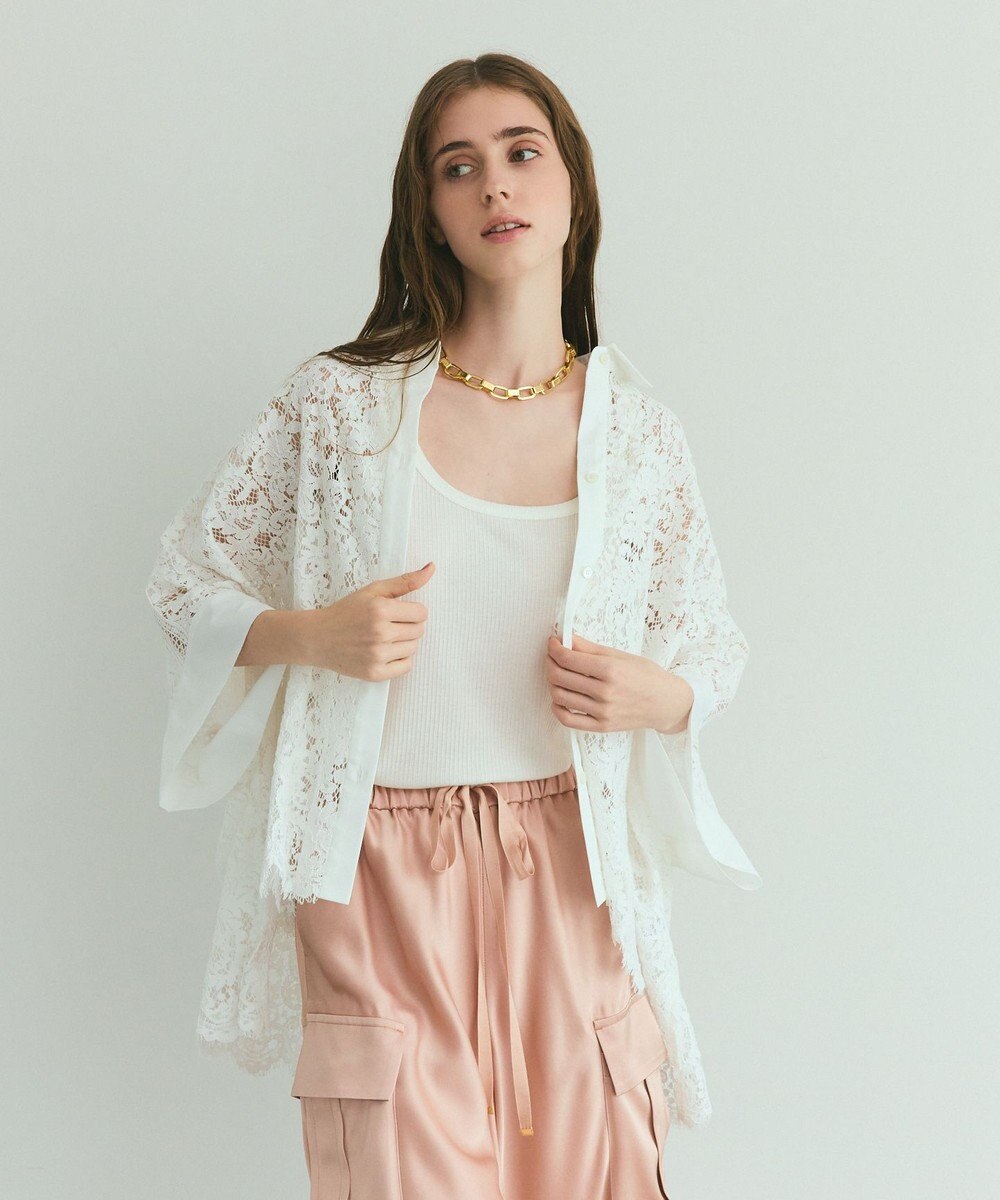 GRACE CONTINENTAL レースポンチョシャツ 