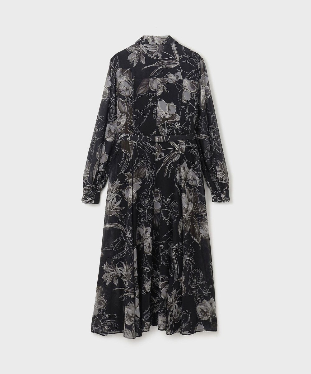 GRACE CONTINENTAL リボン付ロゴフラワープリントワンピース 