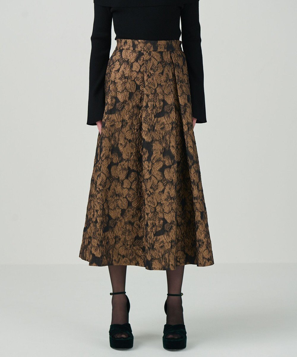 GRACE CONTINENTAL ジャガードタックスカート 