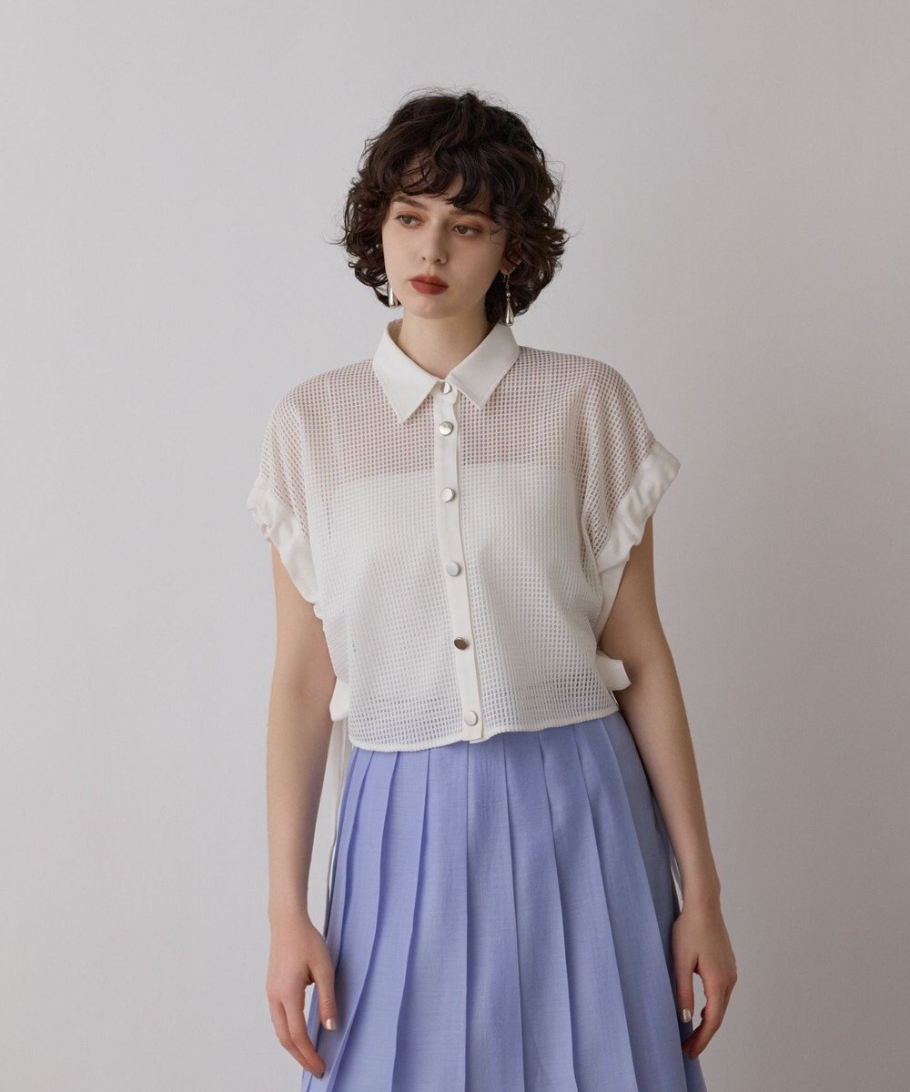 GRACE CONTINENTAL メッシュポンチョシャツ 