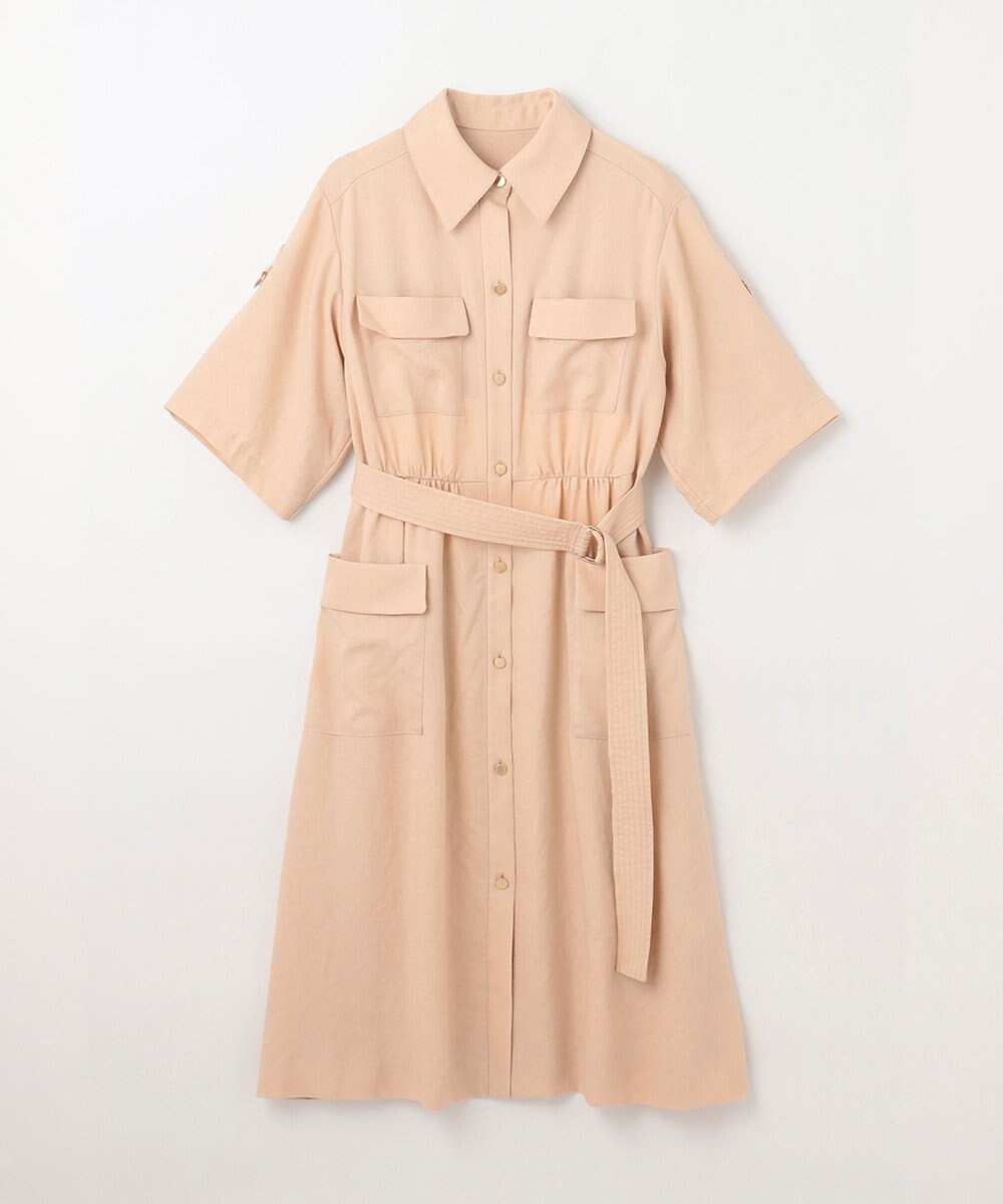 GRACE CONTINENTAL リネンタッチサファリドレス 