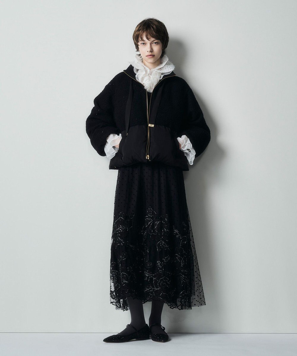 GRACE CONTINENTAL ドットフラワーembドレス 