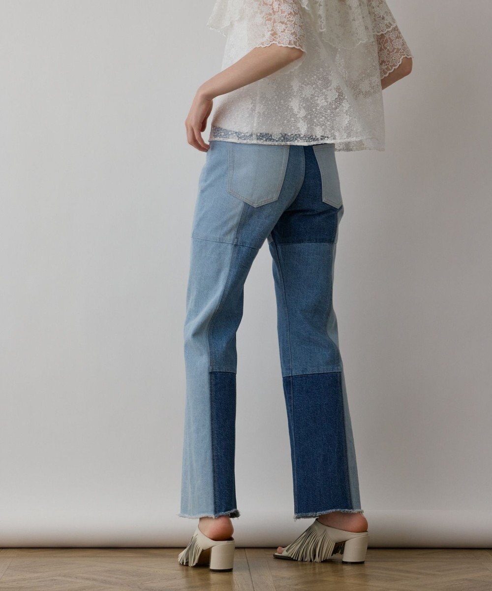 GRACE CONTINENTAL パッチワークデニムパンツ 