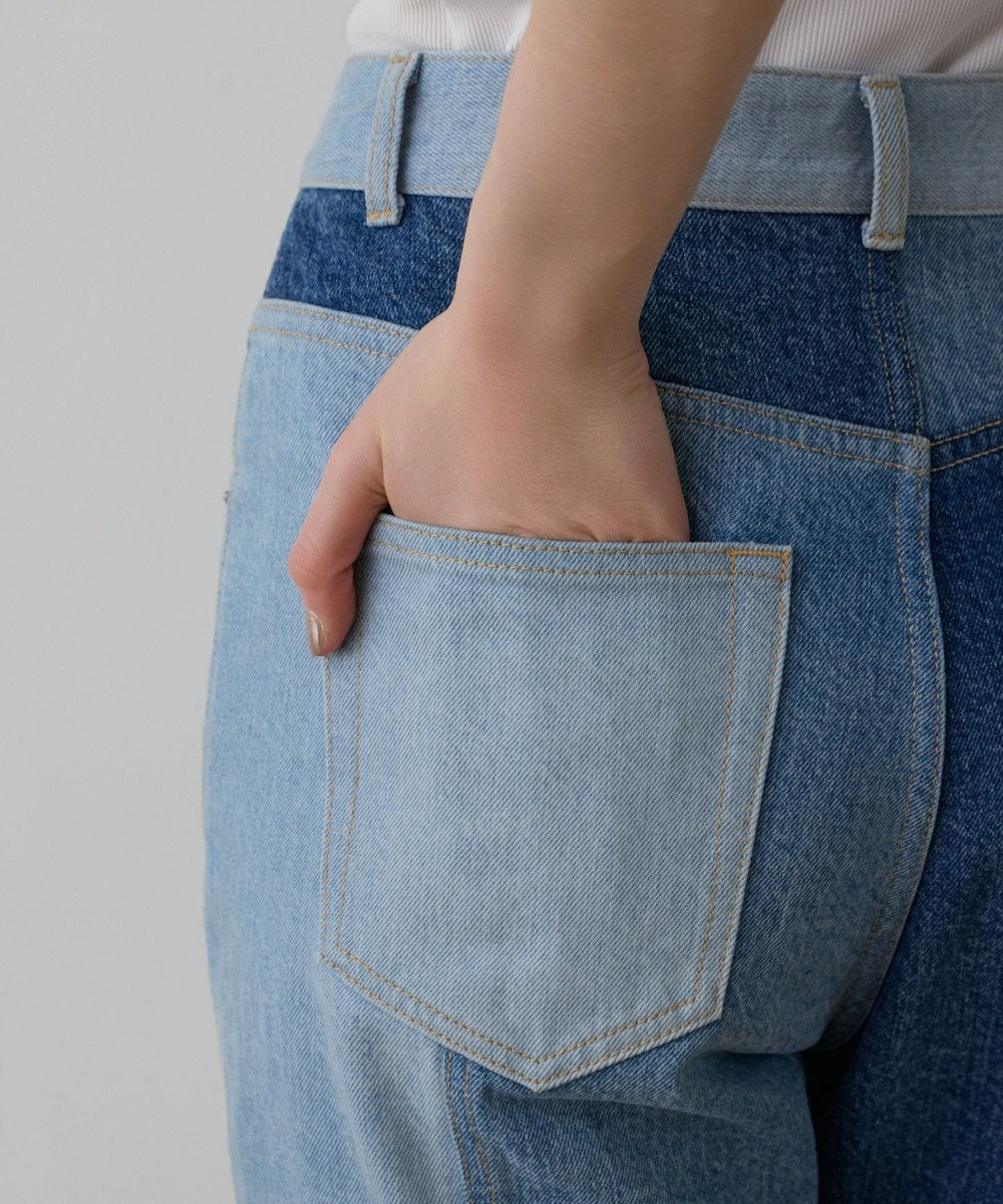 GRACE CONTINENTAL パッチワークデニムパンツ