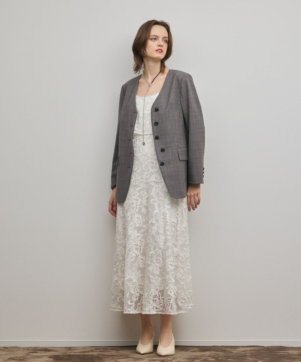 GRACE CONTINENTAL チュールレースロングワンピース 