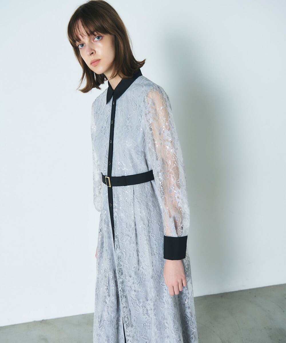 GRACE CONTINENTAL レーススパンコールワンピース 