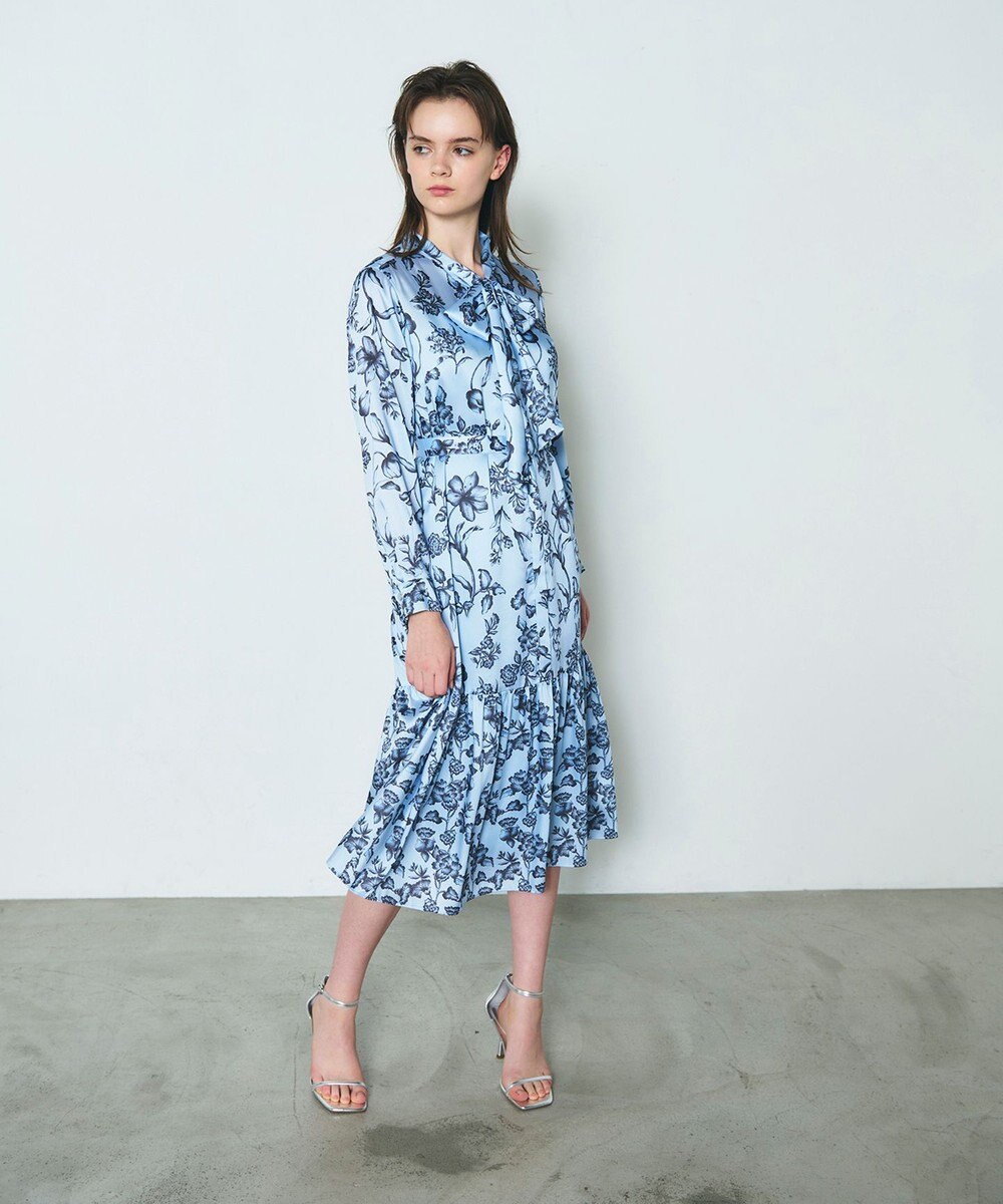 GRACE CONTINENTAL オリエンタルフラワープリントワンピース