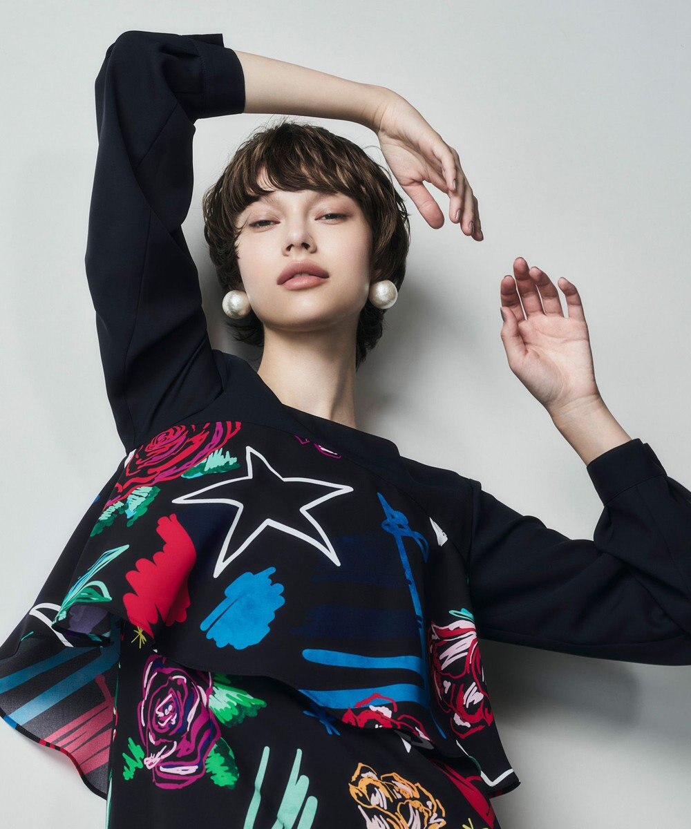 GRACE CONTINENTAL プリントコンビドレス 