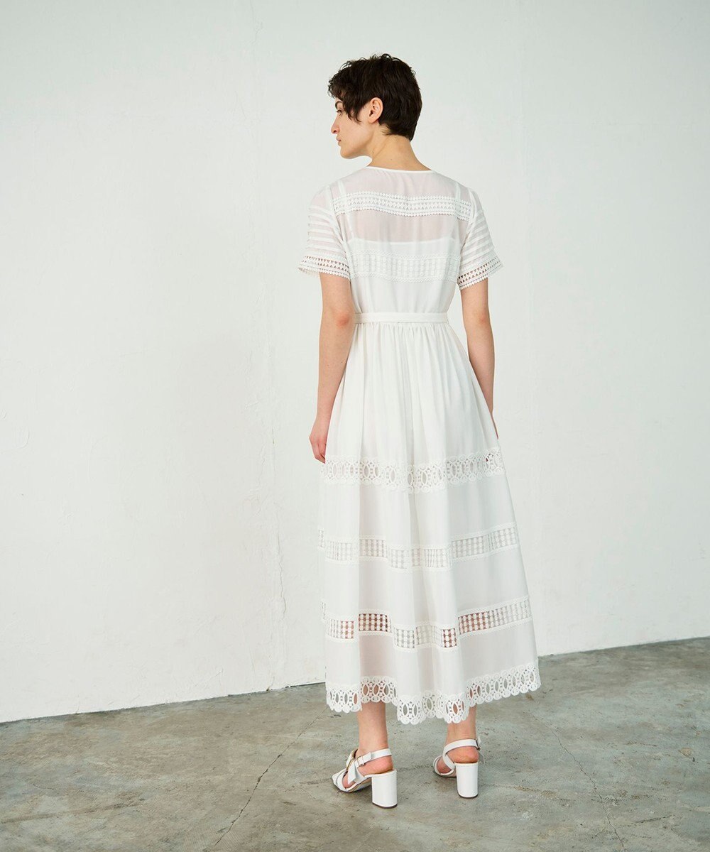 GRACE CONTINENTAL レース切替フレアワンピース 