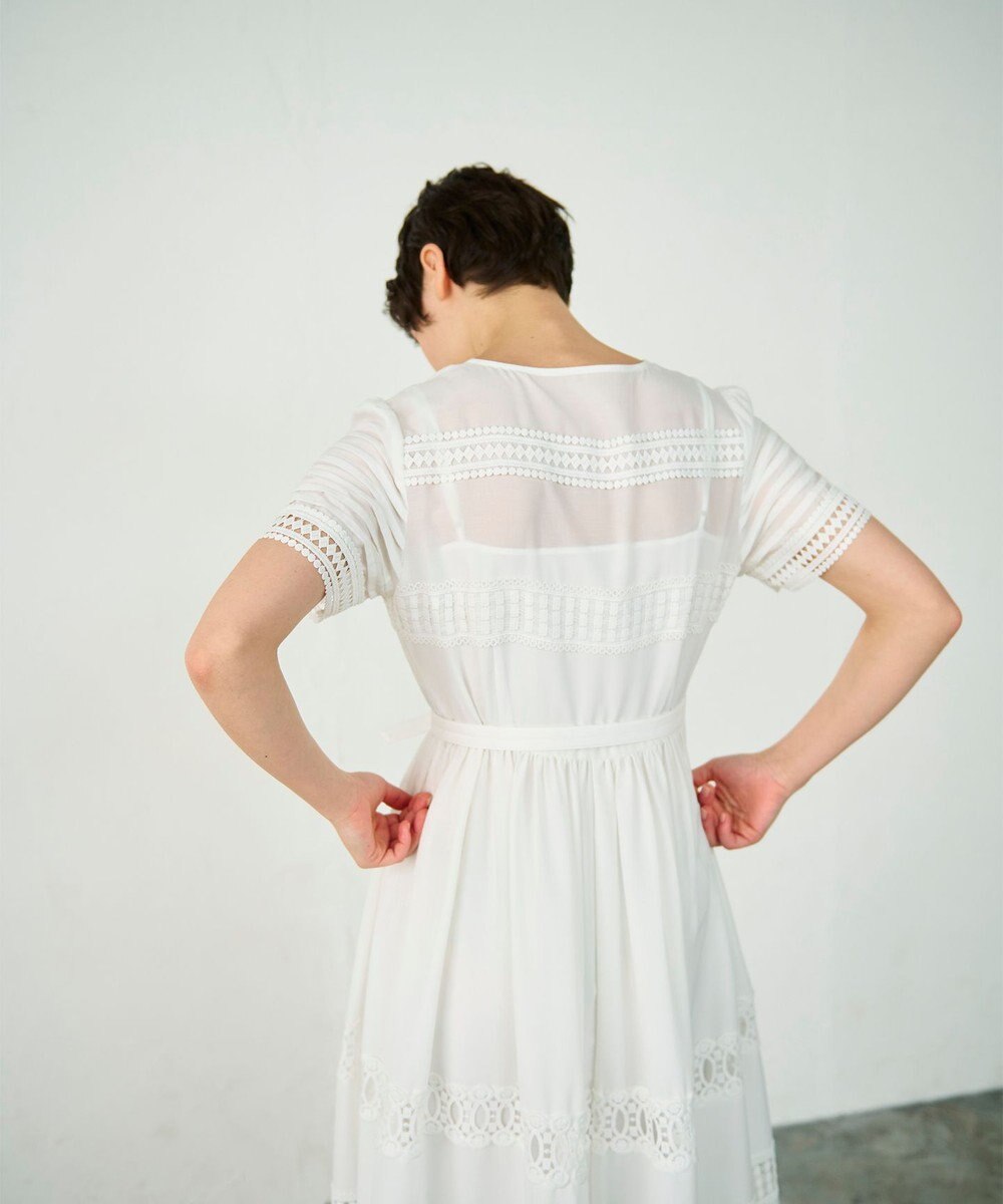 GRACE CONTINENTAL レース切替フレアワンピース 