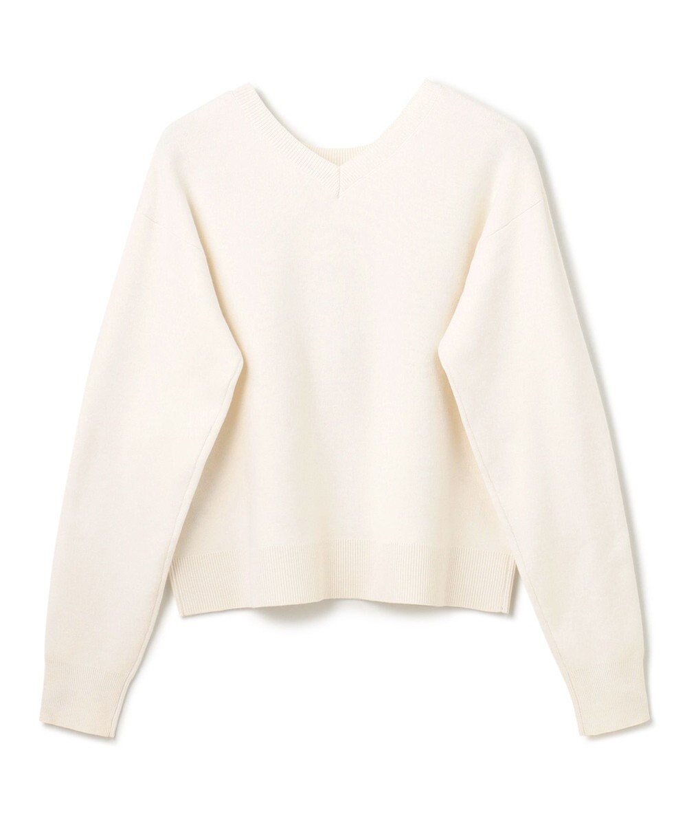 GRACE CONTINENTAL ロゴビジューニットトップ 