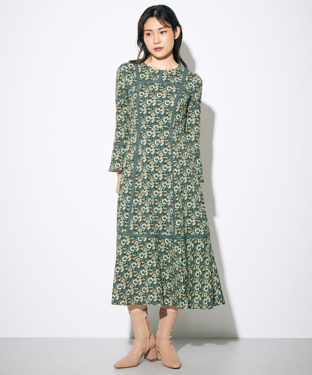 小花パッチレース切替ワンピース Grace Continental Grace Continental グレースコンチネンタル 通販 小花パッチレース切替ワンピース Grace Continental Grace Continental グレースコンチネンタル 通販