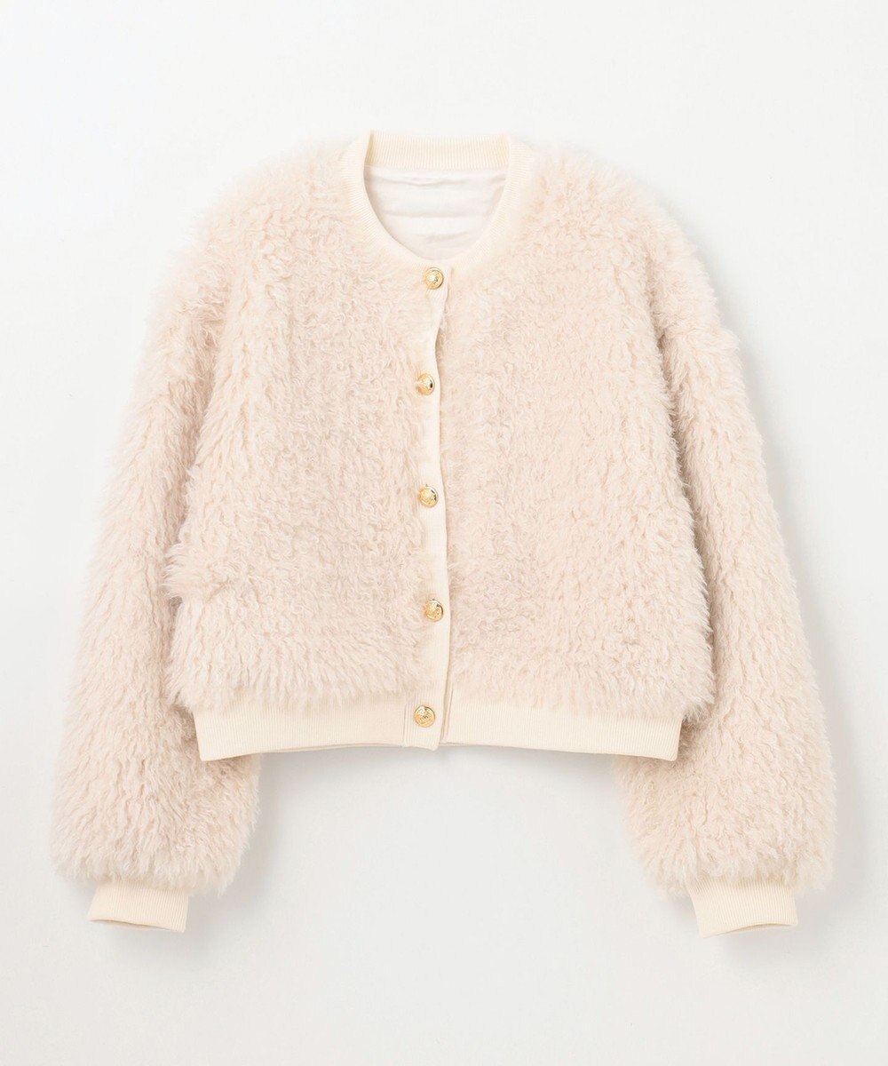 GRACE CONTINENTAL フェイクファーニットカーディガン 