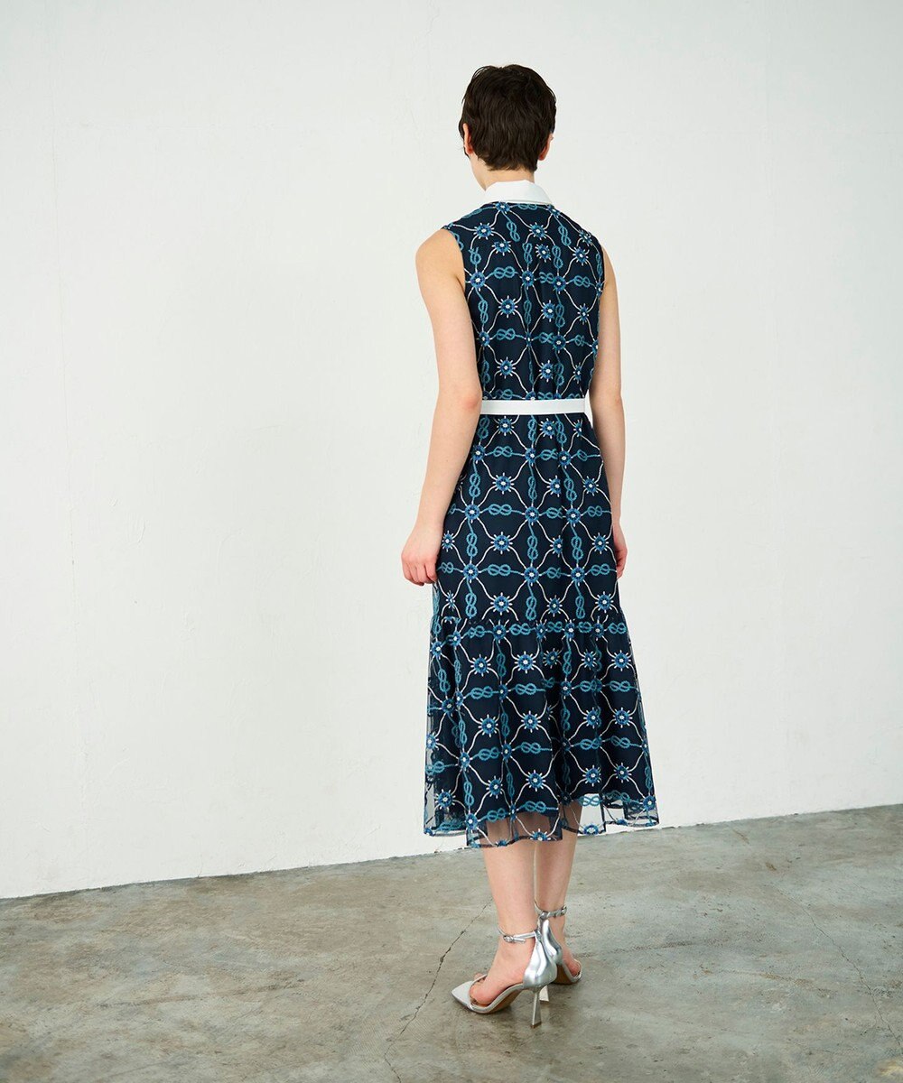 GRACE CONTINENTAL マリン刺繍チュールワンピース