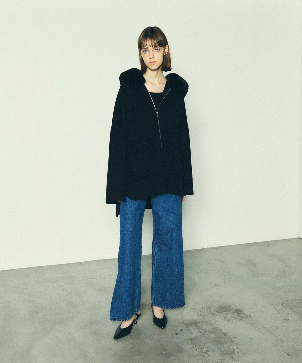 GRACE CONTINENTAL フードファーリバーポンチョ