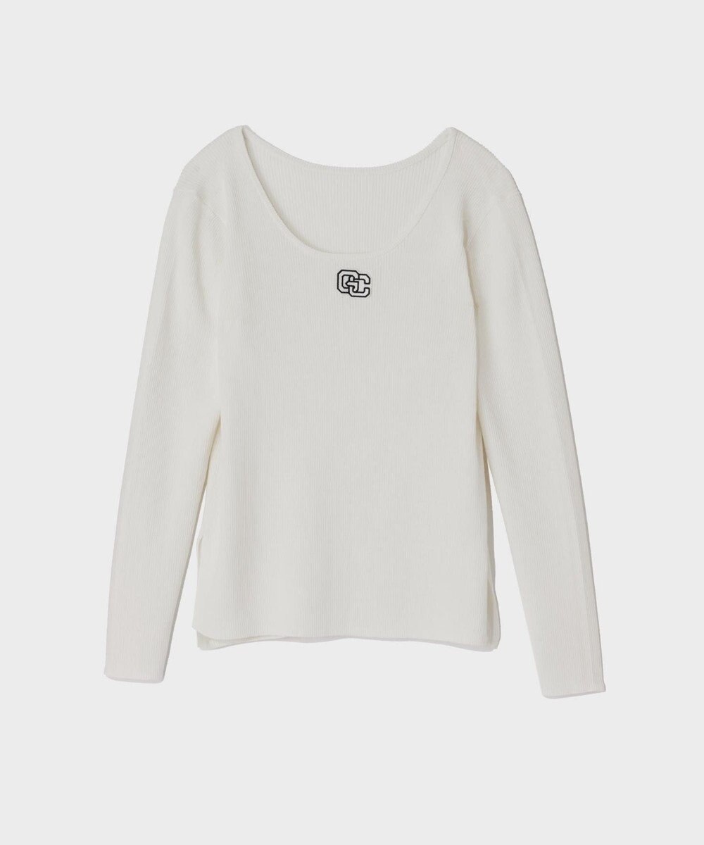 GRACE CONTINENTAL ロゴ刺繍リブトップ 