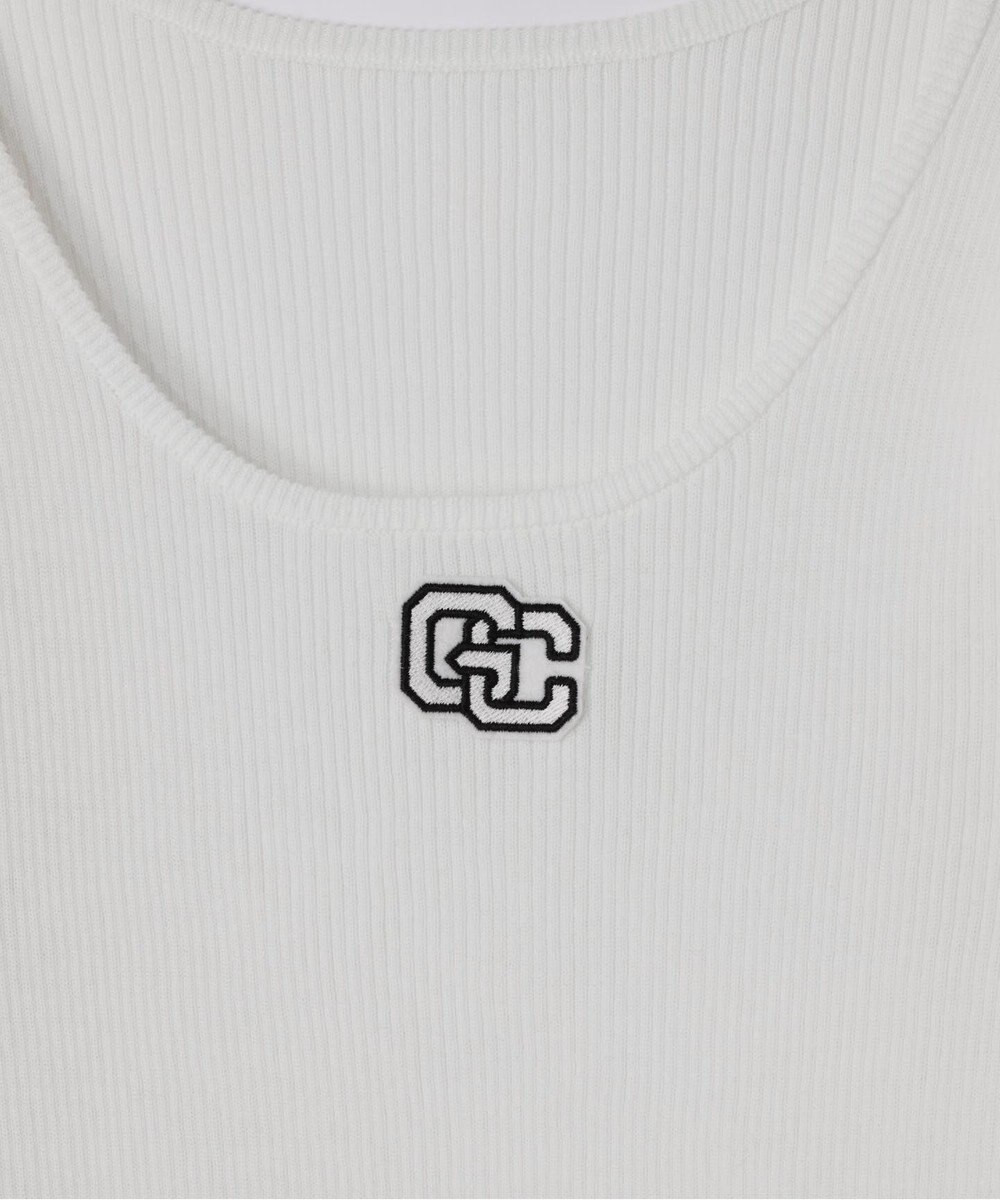 GRACE CONTINENTAL ロゴ刺繍リブトップ 