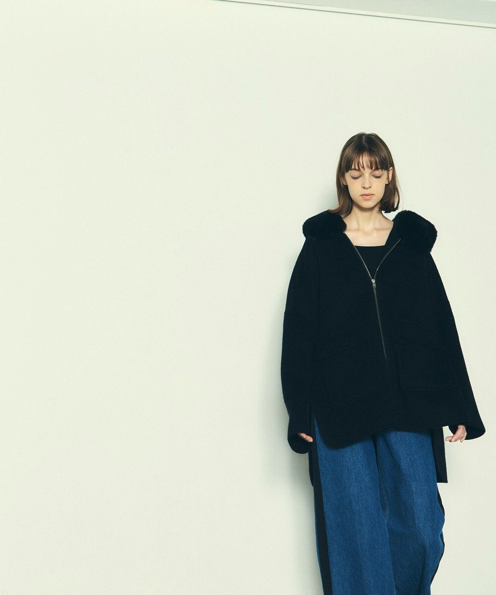 GRACE CONTINENTAL フードファーリバーポンチョ