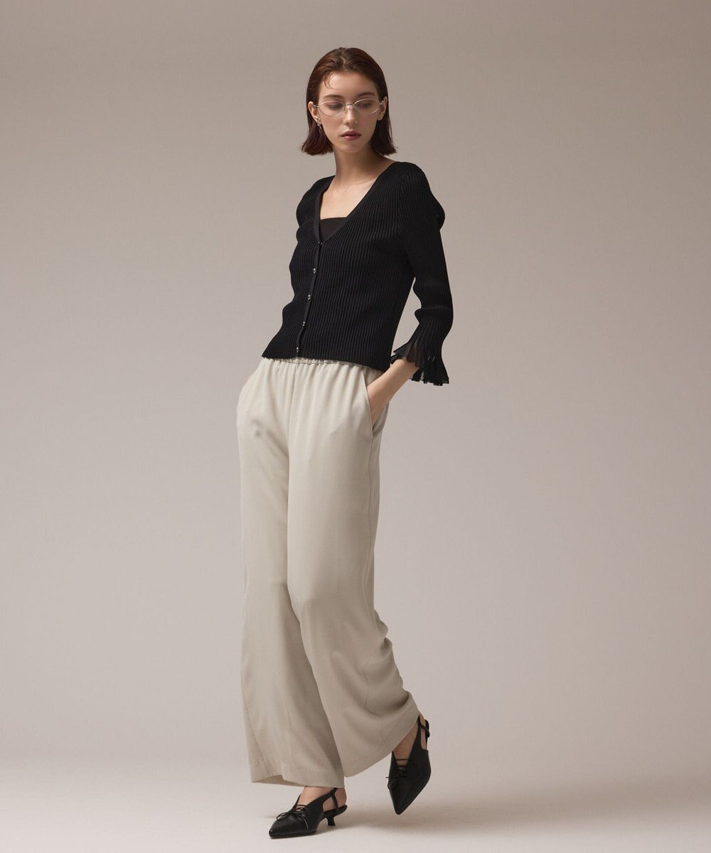 GRACE CONTINENTAL シアーフリルニットカーディガン 