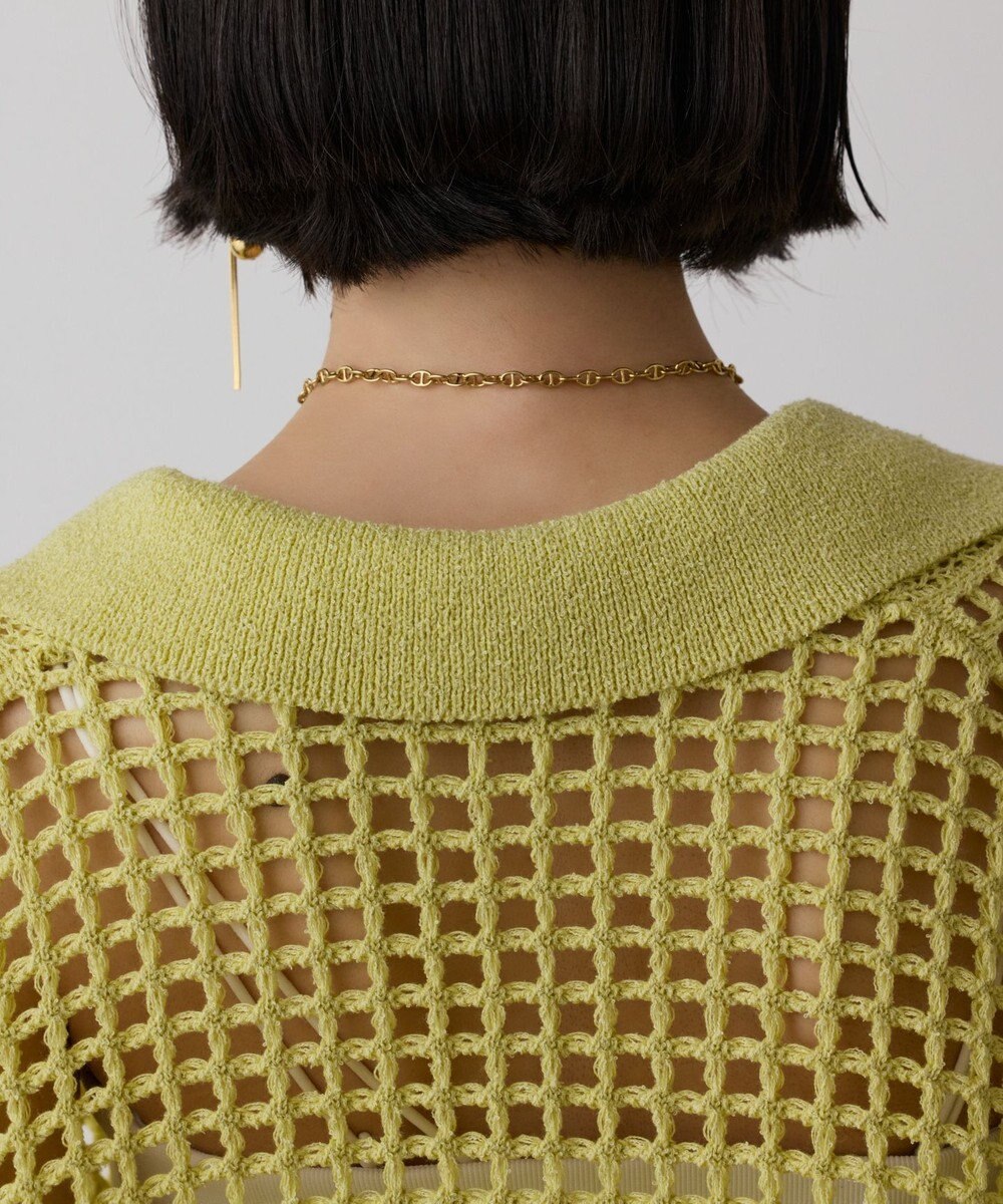 GRACE CONTINENTAL メッシュスキッパーニットカーディガン 