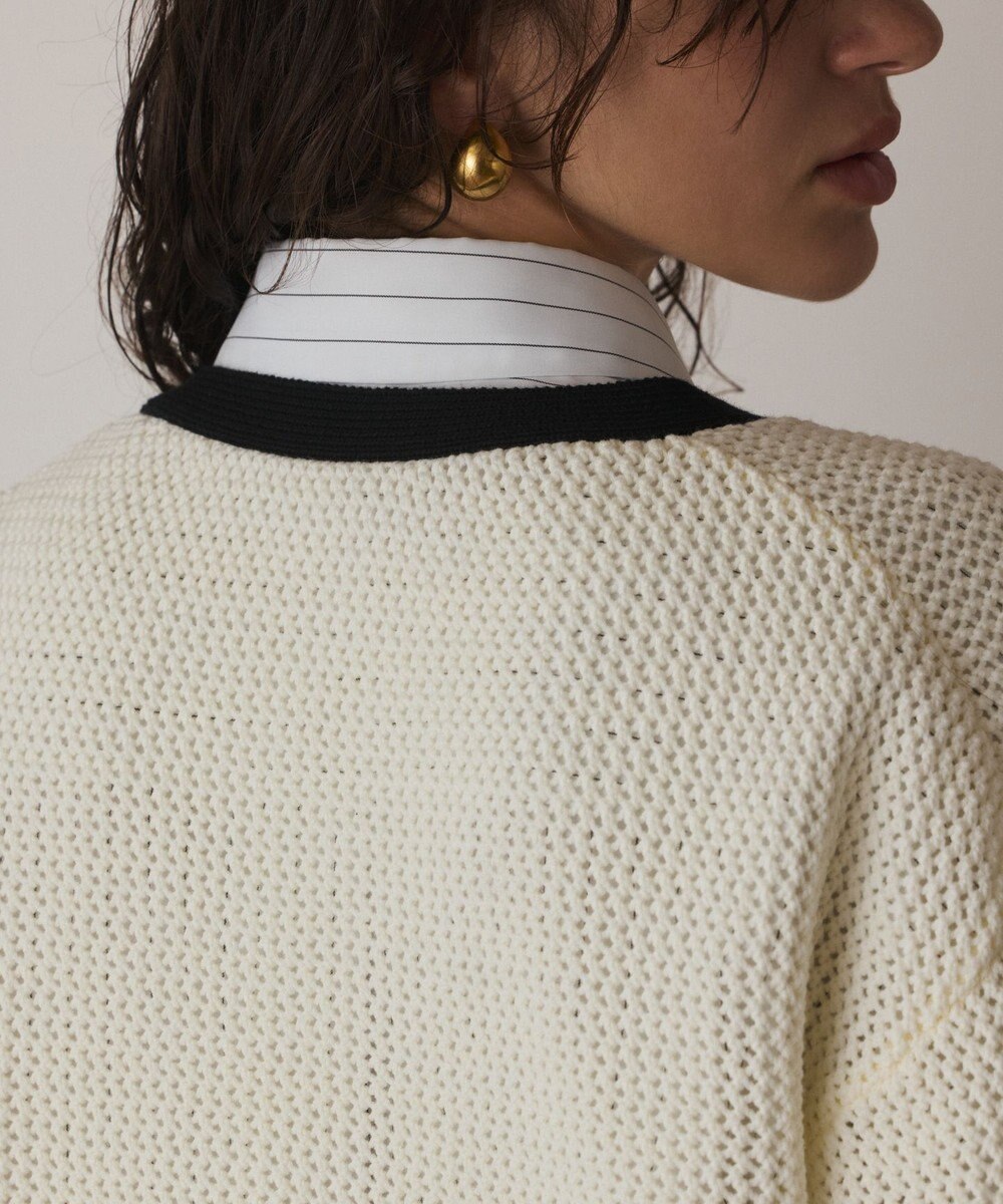 GRACE CONTINENTAL メッシュラインニットカーディガン