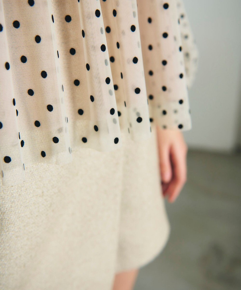 GRACE CONTINENTAL ドットフロッキーチュールトップ 