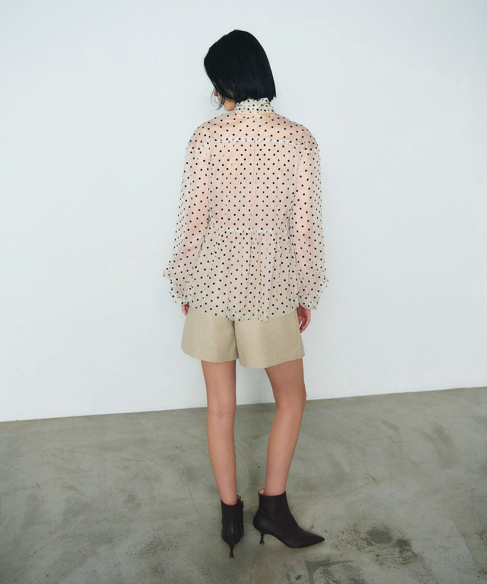GRACE CONTINENTAL ドットフロッキーチュールトップ