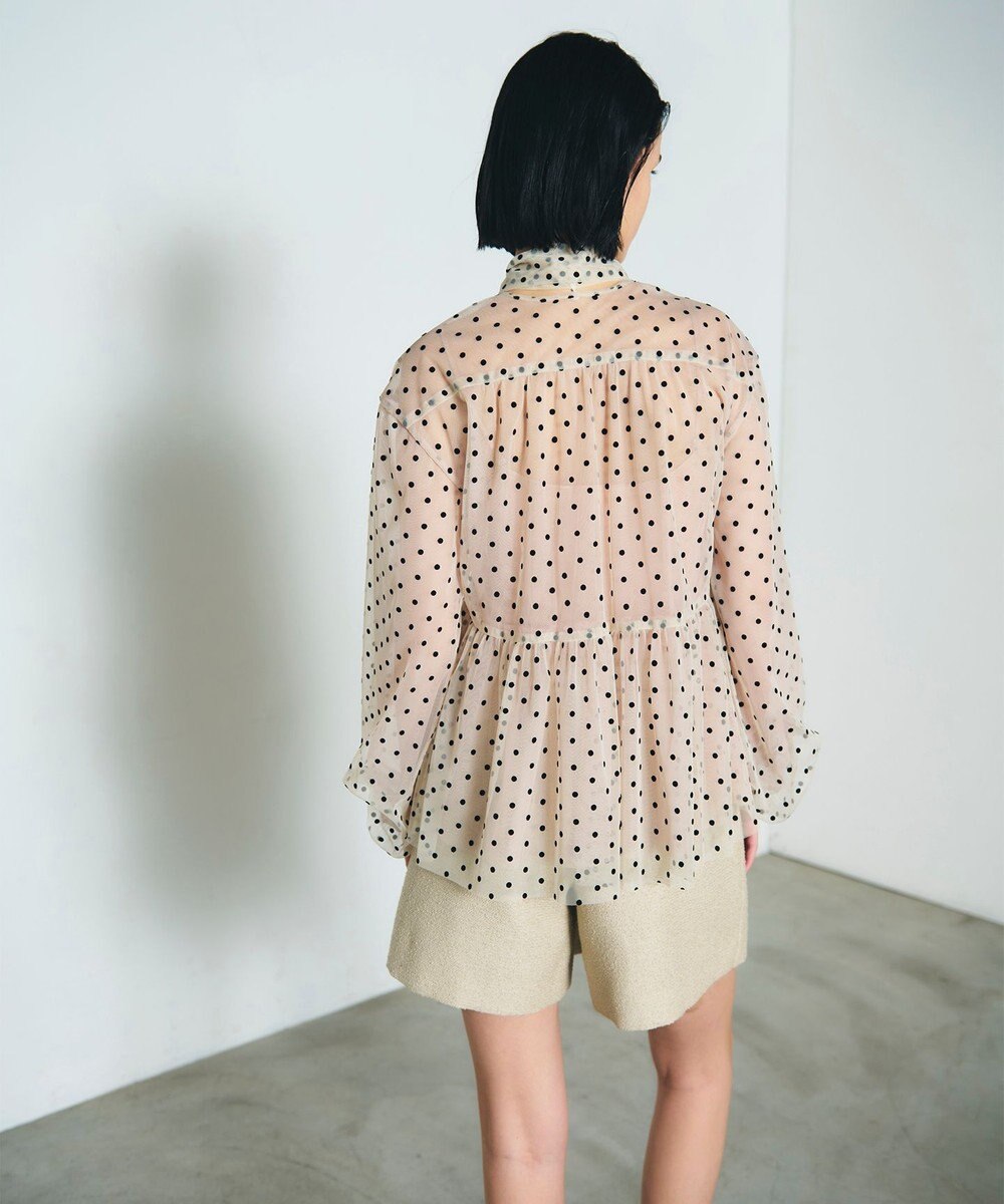 GRACE CONTINENTAL ドットフロッキーチュールトップ 