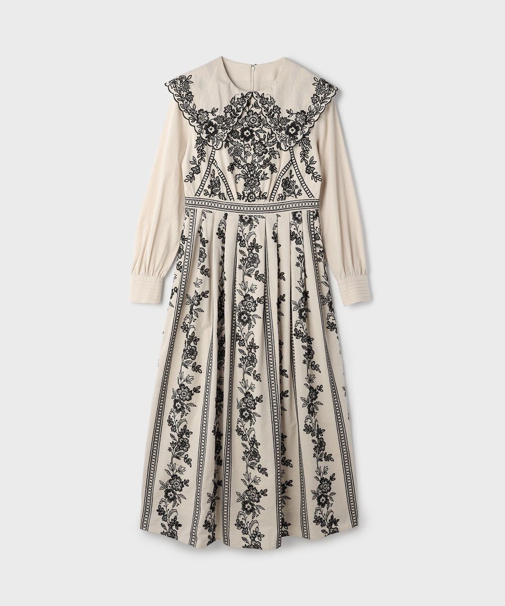 GRACE CONTINENTAL パターン刺繍ワンピース 