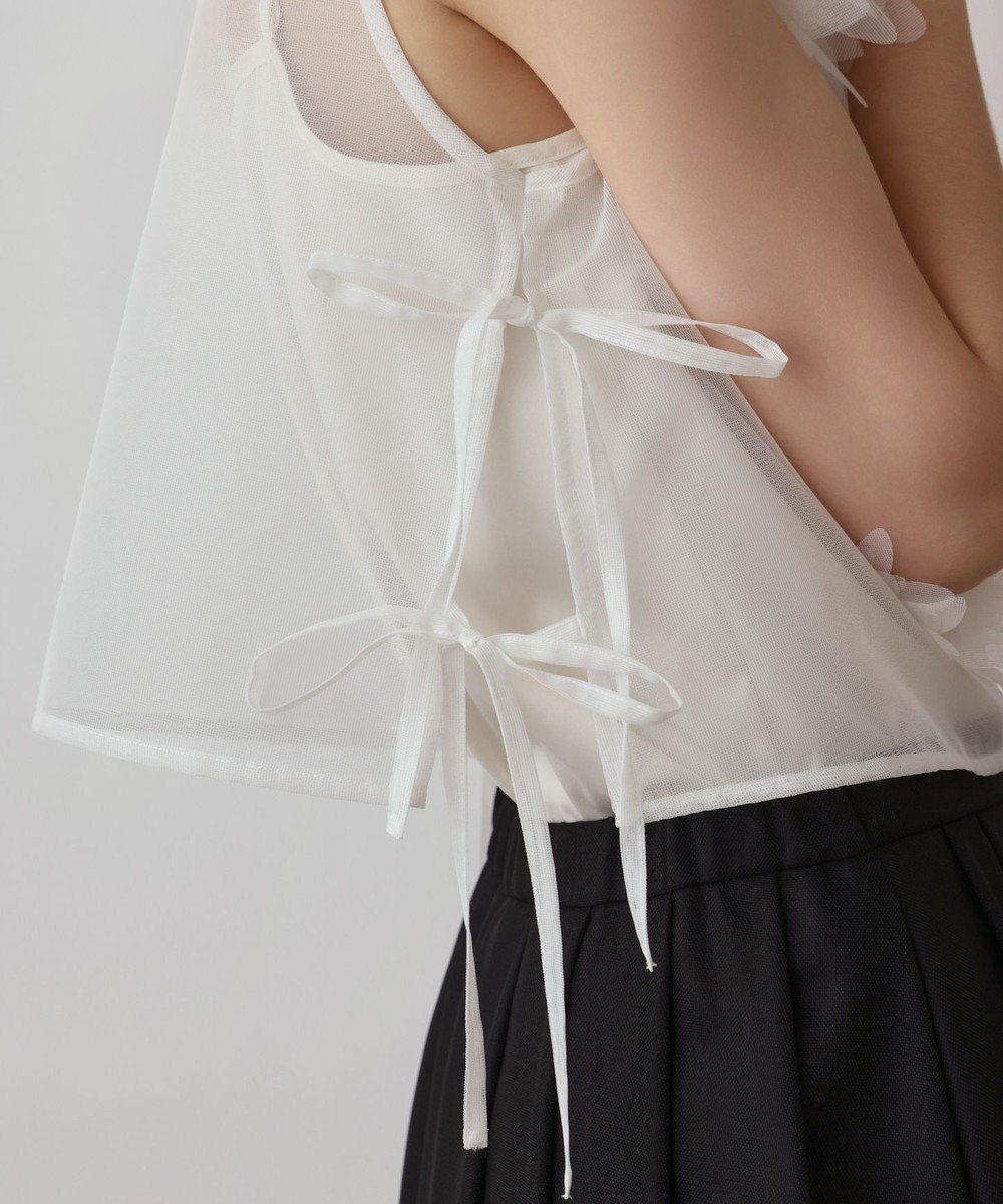 GRACE CONTINENTAL メッシュフラワートップ 