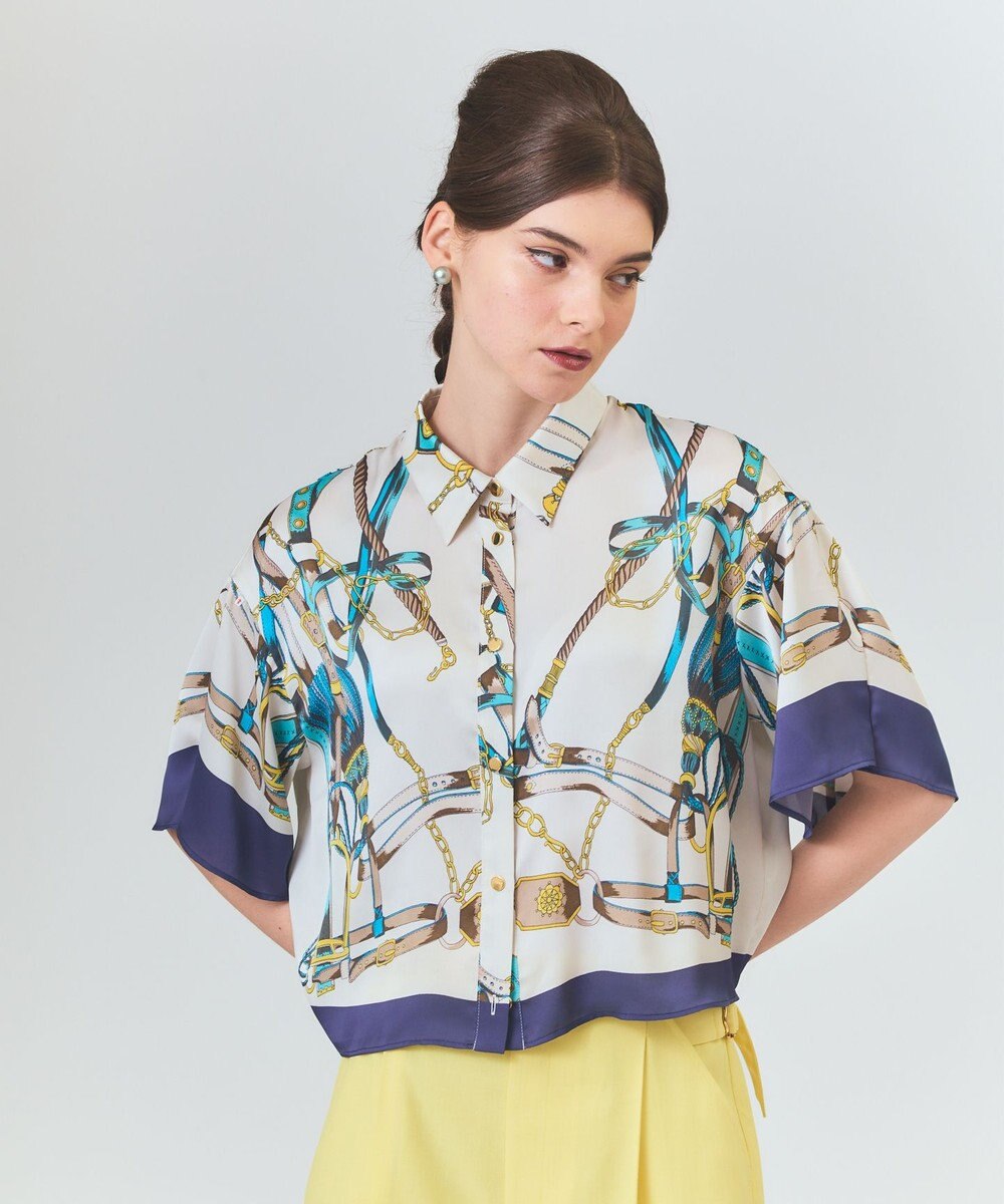 GRACE CONTINENTAL マリンスカーフプリントシャツ