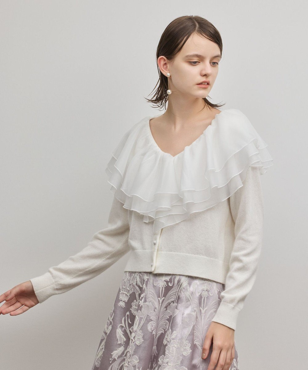 GRACE CONTINENTAL フリルニットカーディガン 