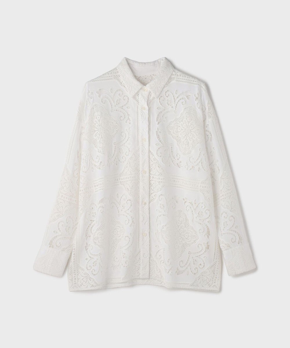 GRACE CONTINENTAL パネル刺繍シャツ 