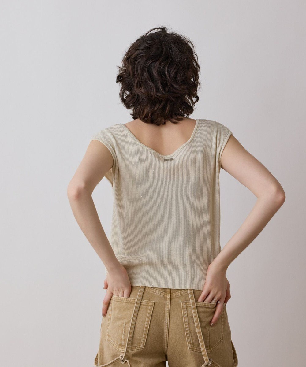 GRACE CONTINENTAL スパンコールリブトップ 