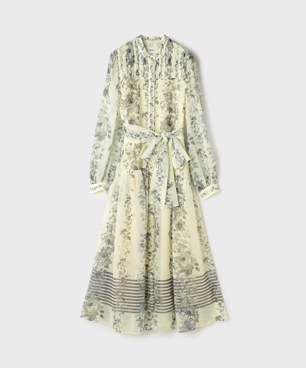 GRACE CONTINENTAL フラワープリントティアードワンピース 