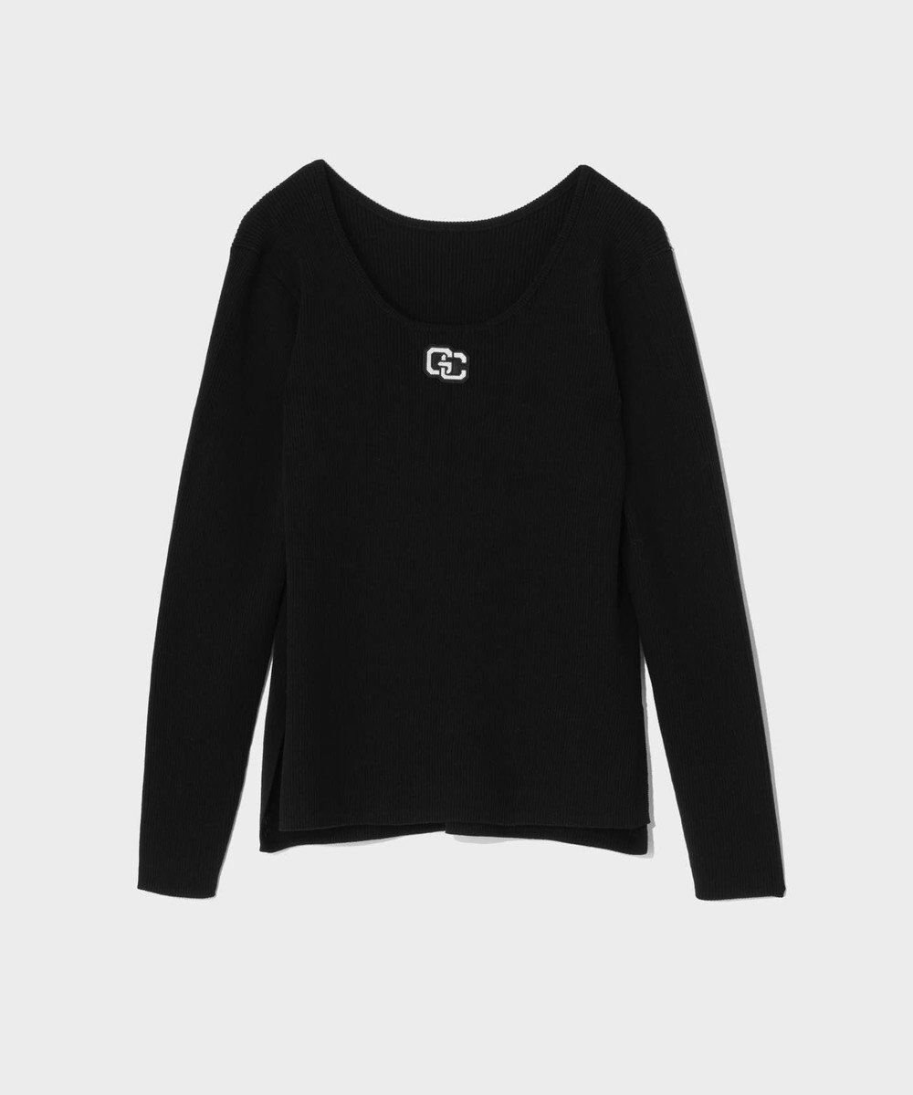 GRACE CONTINENTAL ロゴ刺繍リブトップ 